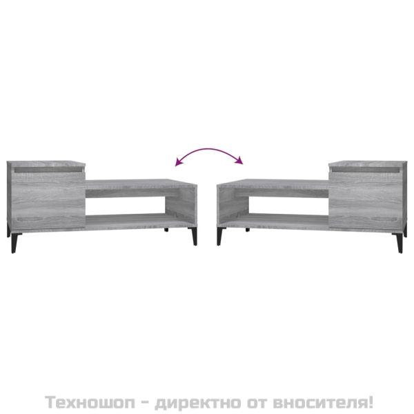 Кафе маса, сив сонома, 100x50x45 см, инженерно дърво