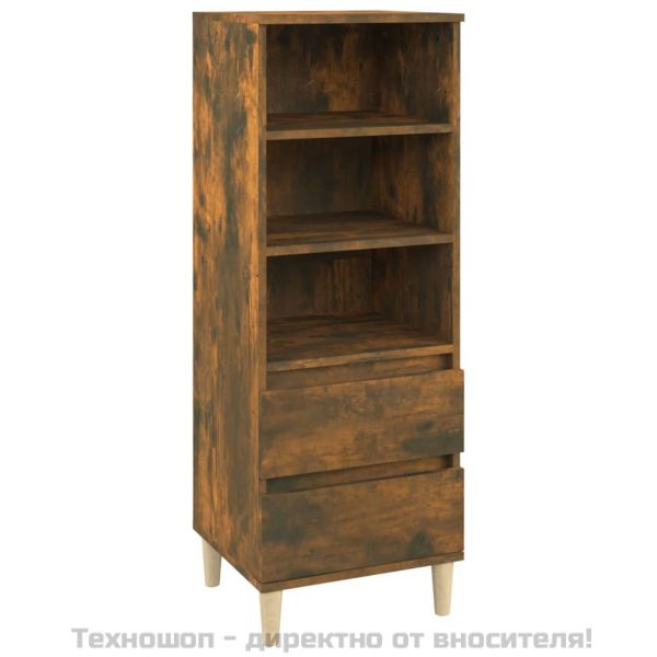 Висок шкаф, опушен дъб, 40x36x110 см, инженерно дърво