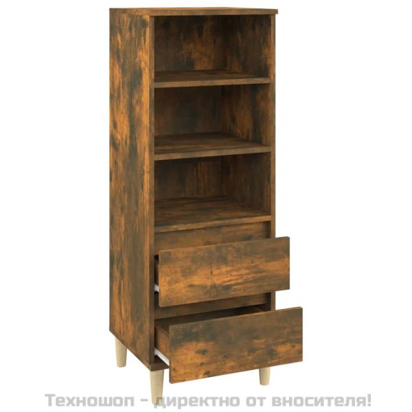 Висок шкаф, опушен дъб, 40x36x110 см, инженерно дърво