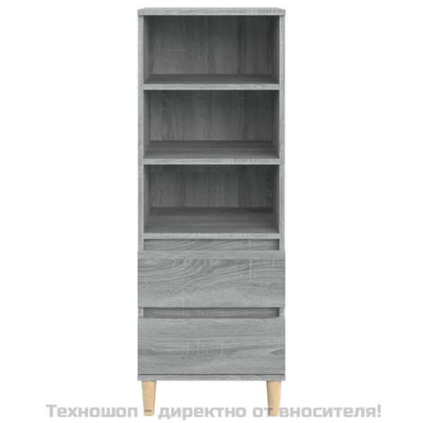 Висок шкаф, Сив сонома, 40x36x110 см, инженерно дърво