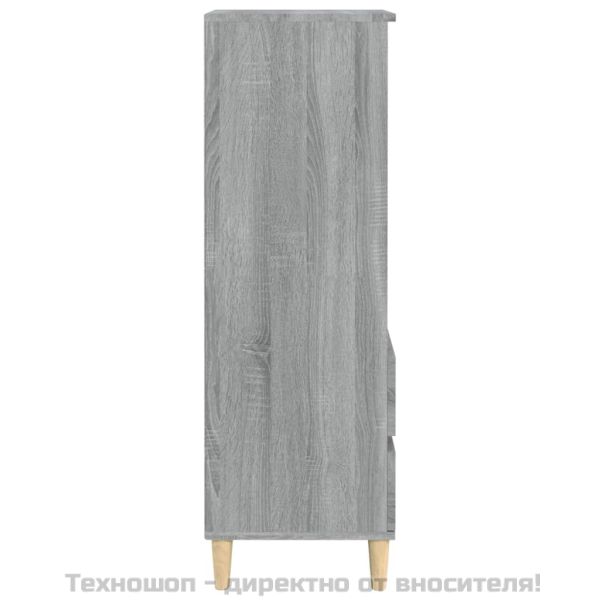 Висок шкаф, Сив сонома, 40x36x110 см, инженерно дърво