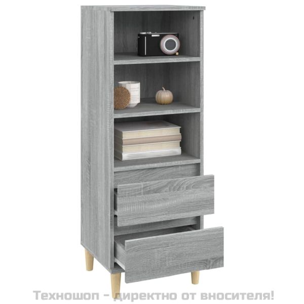 Висок шкаф, Сив сонома, 40x36x110 см, инженерно дърво