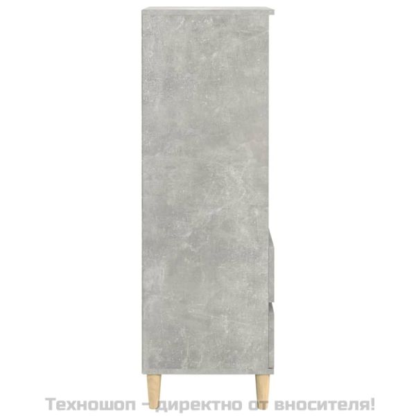 Висок шкаф, Бетонно сиво, 40x36x110 см, инженерно дърво