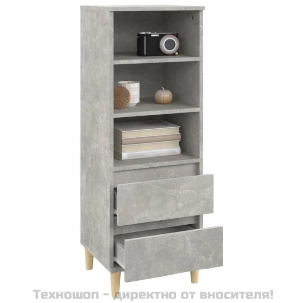 Висок шкаф, Бетонно сиво, 40x36x110 см, инженерно дърво