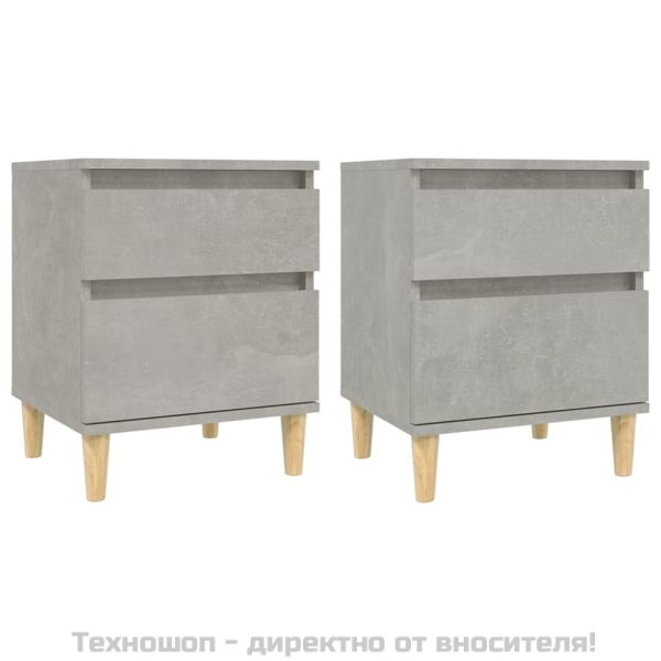 Нощни шкафчета, 2 бр, бетонно сиво, 40x35x50 см