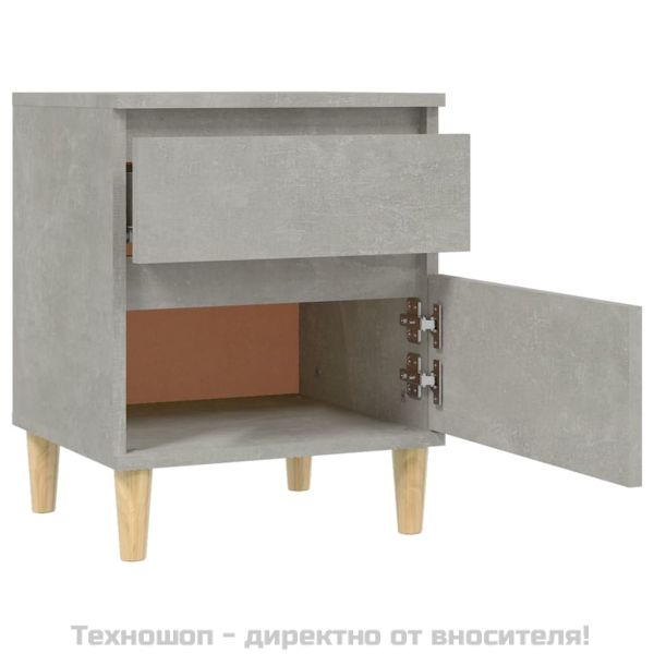Нощни шкафчета, 2 бр, бетонно сиво, 40x35x50 см