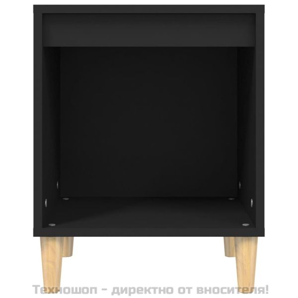 Нощно шкафче, черно, 40x35x50 cm инженерно дърво