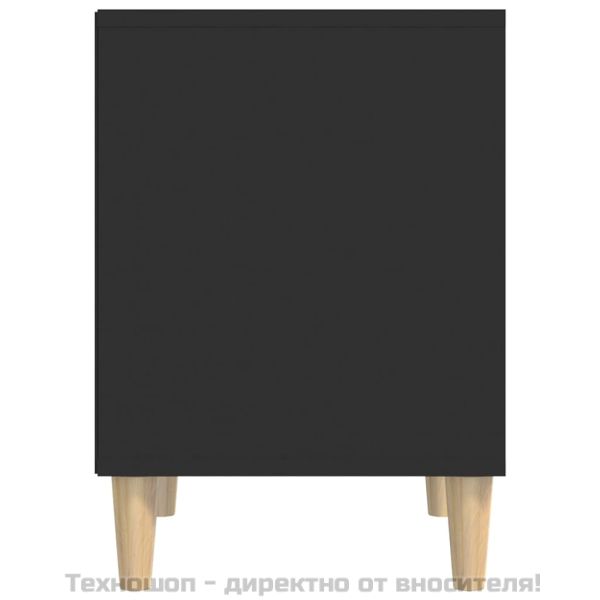 Нощно шкафче, черно, 40x35x50 cm инженерно дърво