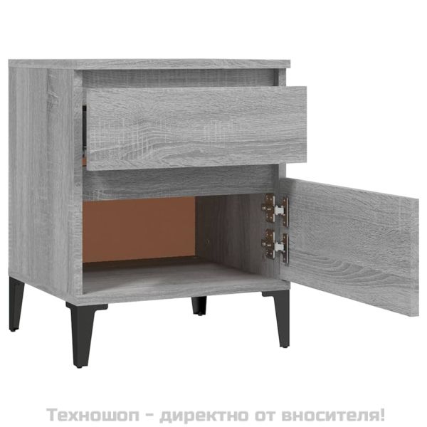Нощни шкафчета, 2 бр, сив сонома, 40x35x50 см