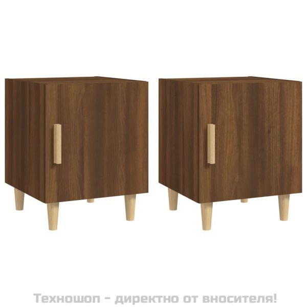 Нощни шкафчета, 2 бр, Кафяв дъб, инженерно дърво