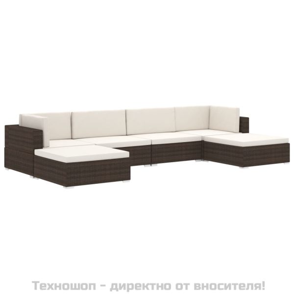 Модулна табуретка с възглавница, 1 бр, полиратан, сива