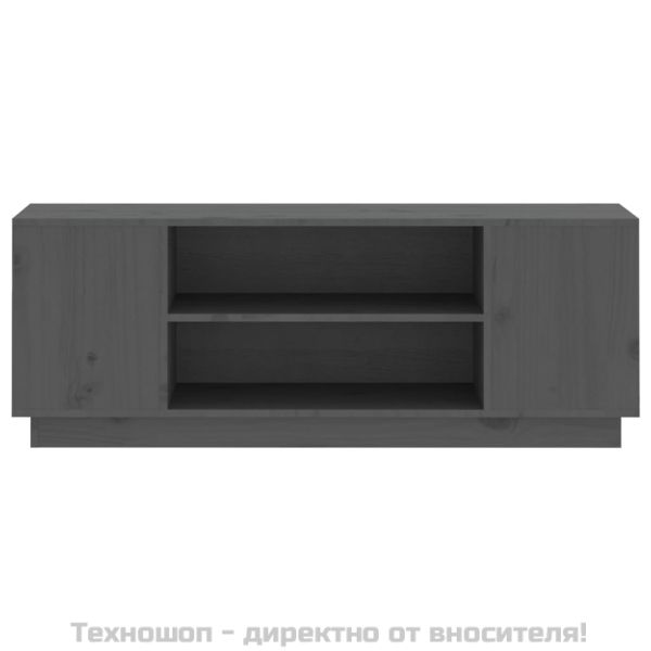 ТВ шкаф, сив, 110x35x40,5 см, бор масив