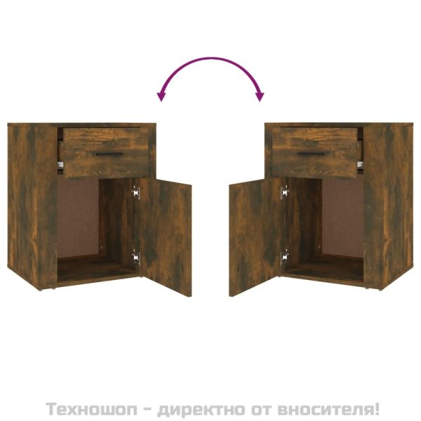 Нощно шкафче, Опушен дъб, 50x36x60 см, инженерно дърво