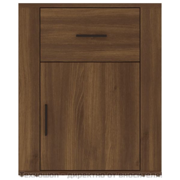 Нощно шкафче, кафяв дъб, 50x36x60 см, инженерно дърво