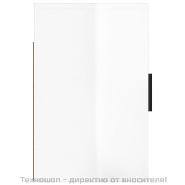 Нощно шкафче за стенен монтаж, бял гланц, 50x30x47 см