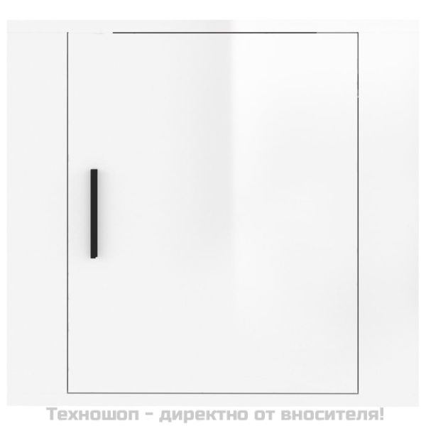 Нощни шкафчета за стенен монтаж, 2 бр, бял гланц, 50x30x47 см