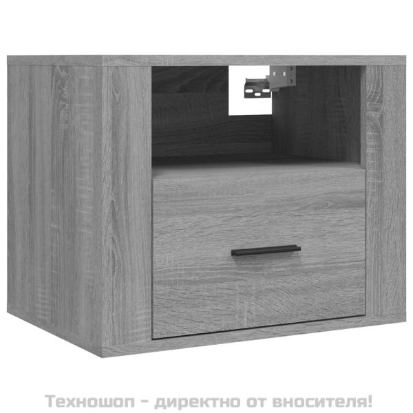 Нощни шкафчета за стенен монтаж, 2 бр,сив сонома, 50x36x40 см
