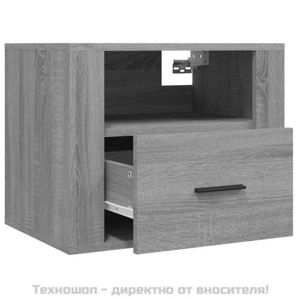 Нощни шкафчета за стенен монтаж, 2 бр,сив сонома, 50x36x40 см