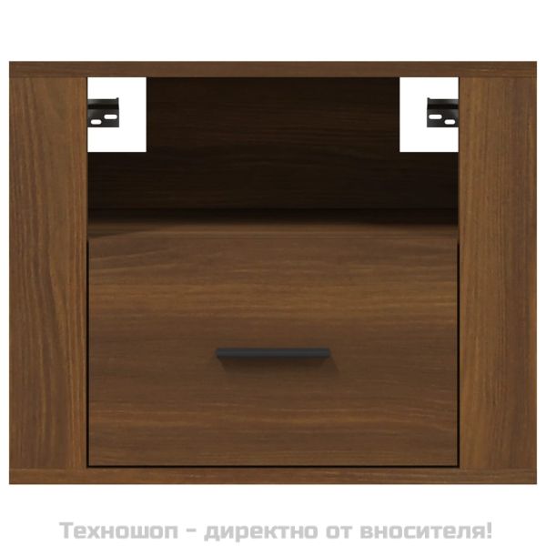 Нощно шкафче за стенен монтаж, кафяв дъб, 50x36x40 см