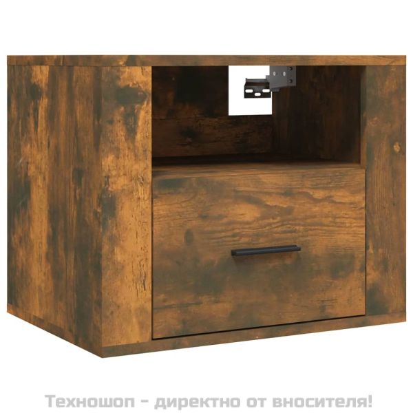 Нощни шкафчета за стенен монтаж, 2 бр, опушен дъб, 50x36x40 см