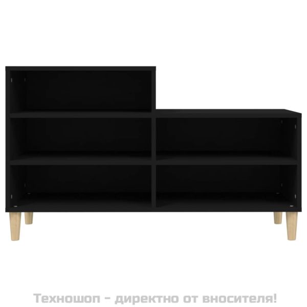 Шкаф за обувки, черен, 102x36x60 см, инженерно дърво