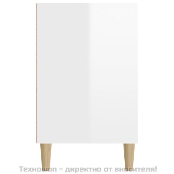 Шкаф за обувки, бял гланц, 102x36x60 см, инженерно дърво