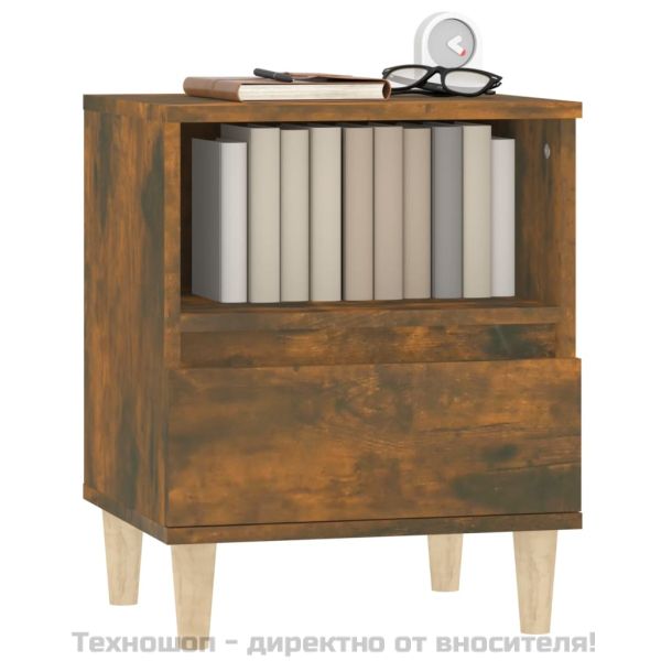 Нощни шкафчета 2 бр опушен дъб 40x35x50 см