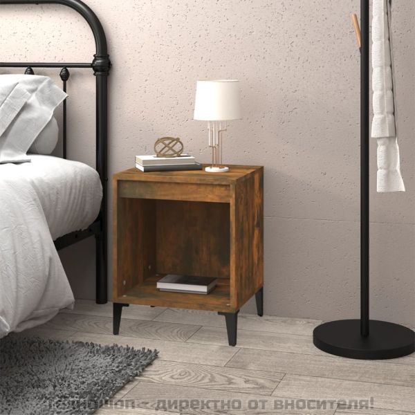 Нощно шкафче, опушен дъб, 40x35x50 см