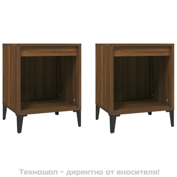 Нощни шкафчета, 2 бр, кафяв дъб, 40x35x50 см