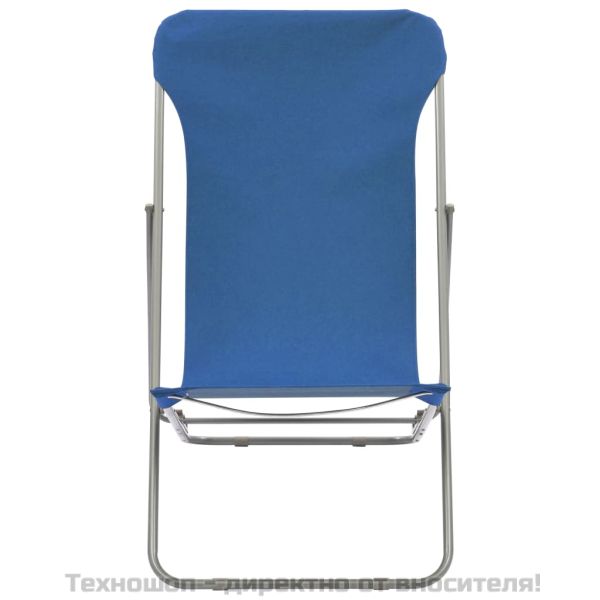 Сгъваеми плажни столове, 2 бр, стомана и оксфорд тъкан, сини