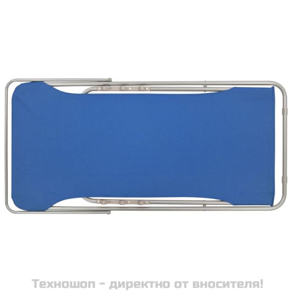 Сгъваеми плажни столове, 2 бр, стомана и оксфорд тъкан, сини