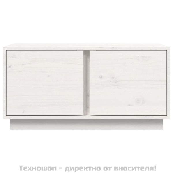 Кафе маса, бяла, 80x50x40 см, борово дърво масив