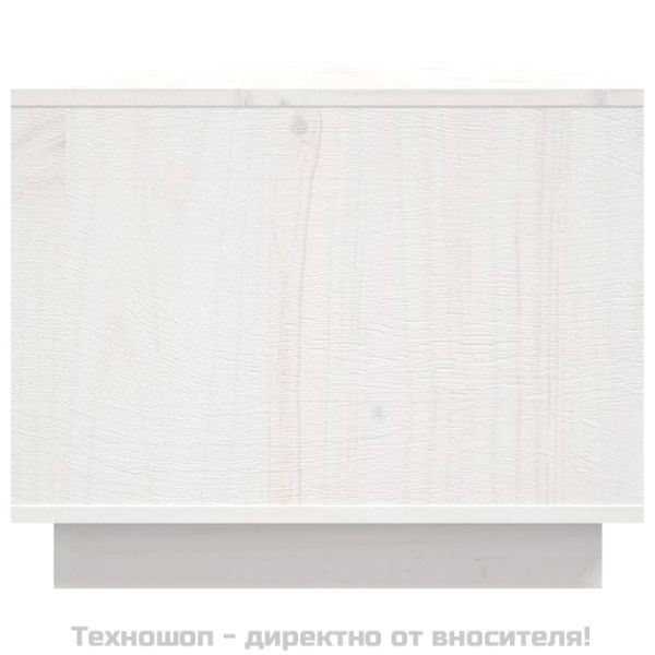 Кафе маса, бяла, 80x50x40 см, борово дърво масив