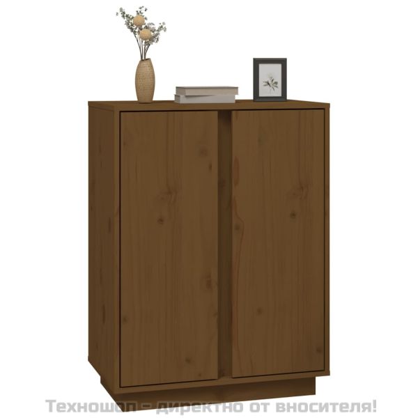 Сайдборд, меденокафяв, 60x35x80 см, бор масив