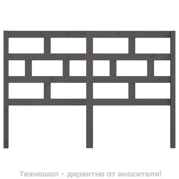Горна табла за легло, сива, 166x4x100 см, бор масив