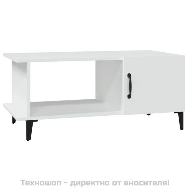 Кафе маса, бяла, 90x50x40 см, инженерно дърво