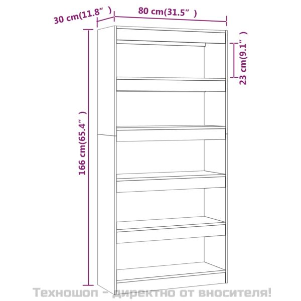 Шкаф/разделител за стая, черен, 80x30x166 см, инженерно дърво