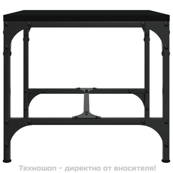 Кафе маса, черна, 50x50x35 см, инженерно дърво