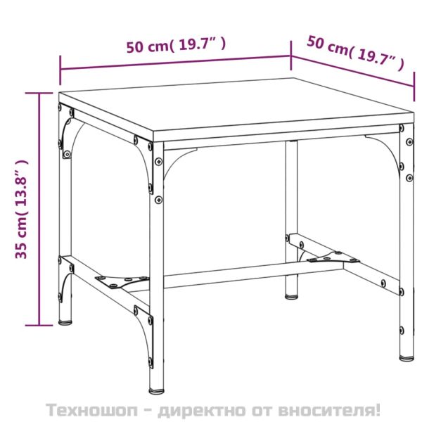 Кафе маса, черна, 50x50x35 см, инженерно дърво