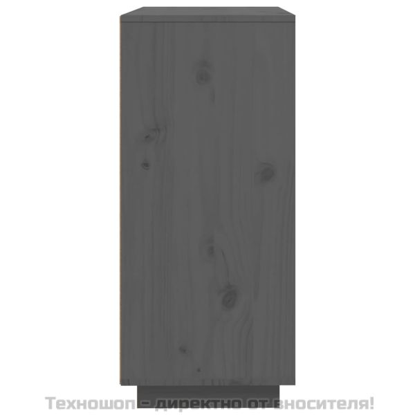Сайдборд, сив, 60x35x80 см, бор масив