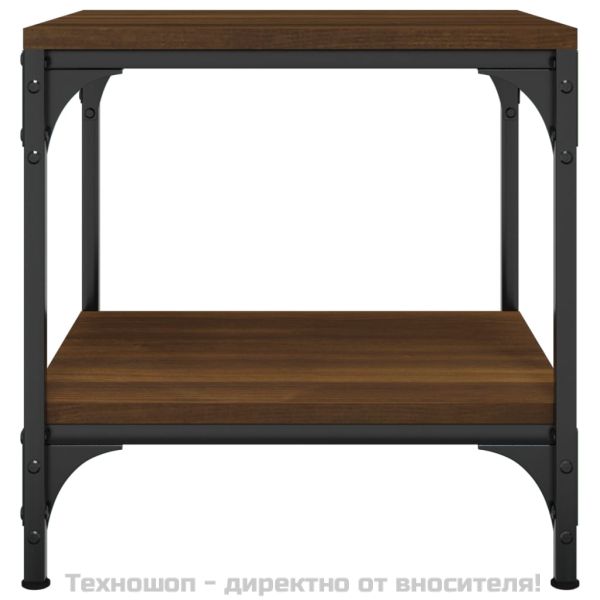 Странични маси, 2 бр, Кафяв дъб, 40x40x40 см, инженерно дърво