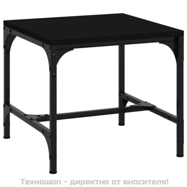 Странична маса, черна, 40x40x35 см, инженерно дърво