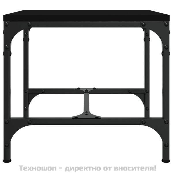 Странична маса, черна, 40x40x35 см, инженерно дърво