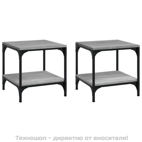 Странични маси, 2 бр, сив сонома, 40x40x40 см, инженерно дърво