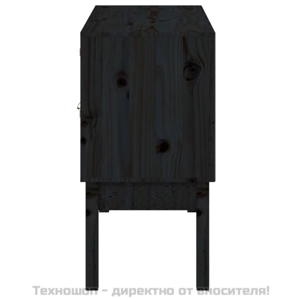 Сайдборд, черен, 110x40x78 см, бор масив