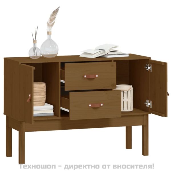 Сайдборд, меденокафяв, 110x40x78 см, бор масив