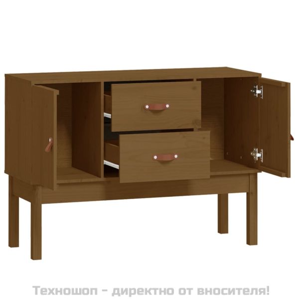 Сайдборд, меденокафяв, 110x40x78 см, бор масив