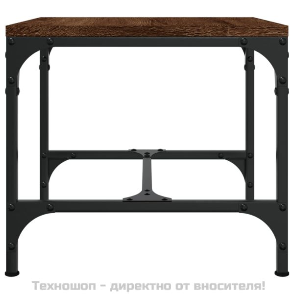 Странична маса, кафяв дъб, 40x40x35 см, инженерно дърво