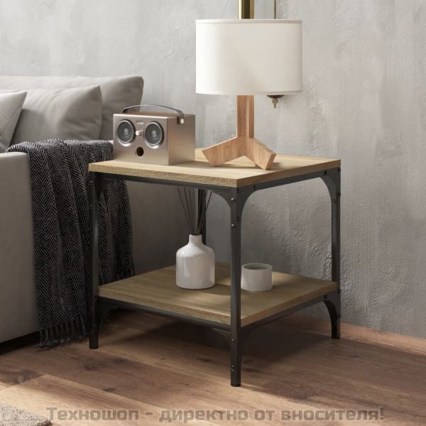 Странични маси, 2 бр, Дъб сонома, 40x40x40 см, инженерно дърво