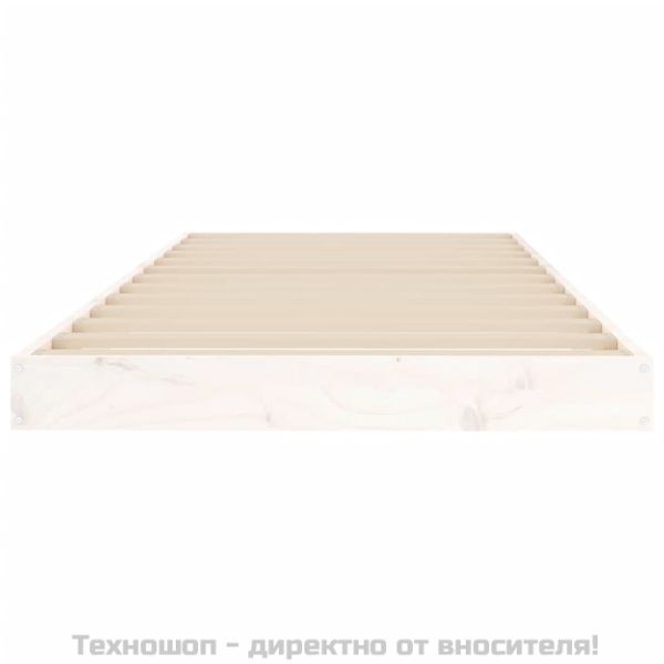 Рамка за легло бяла 75x190 см Small Single борово дърво масив
